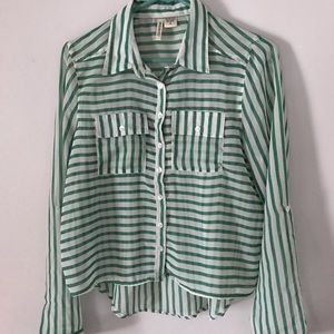 Green striped shirt
